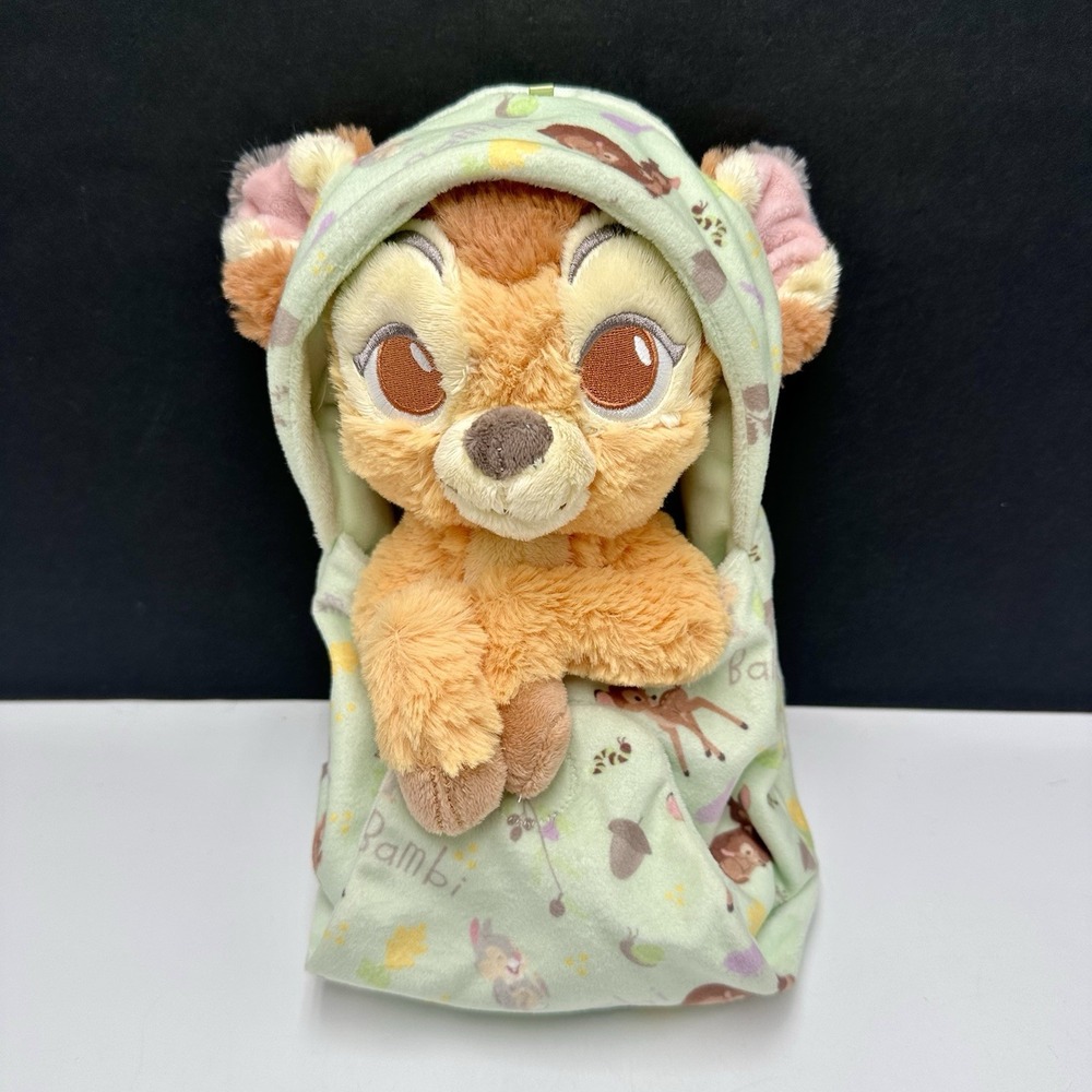 Disney Parks - Disney Babies Baby Bambi Plush with Pouch Swaddle Blanket 8"